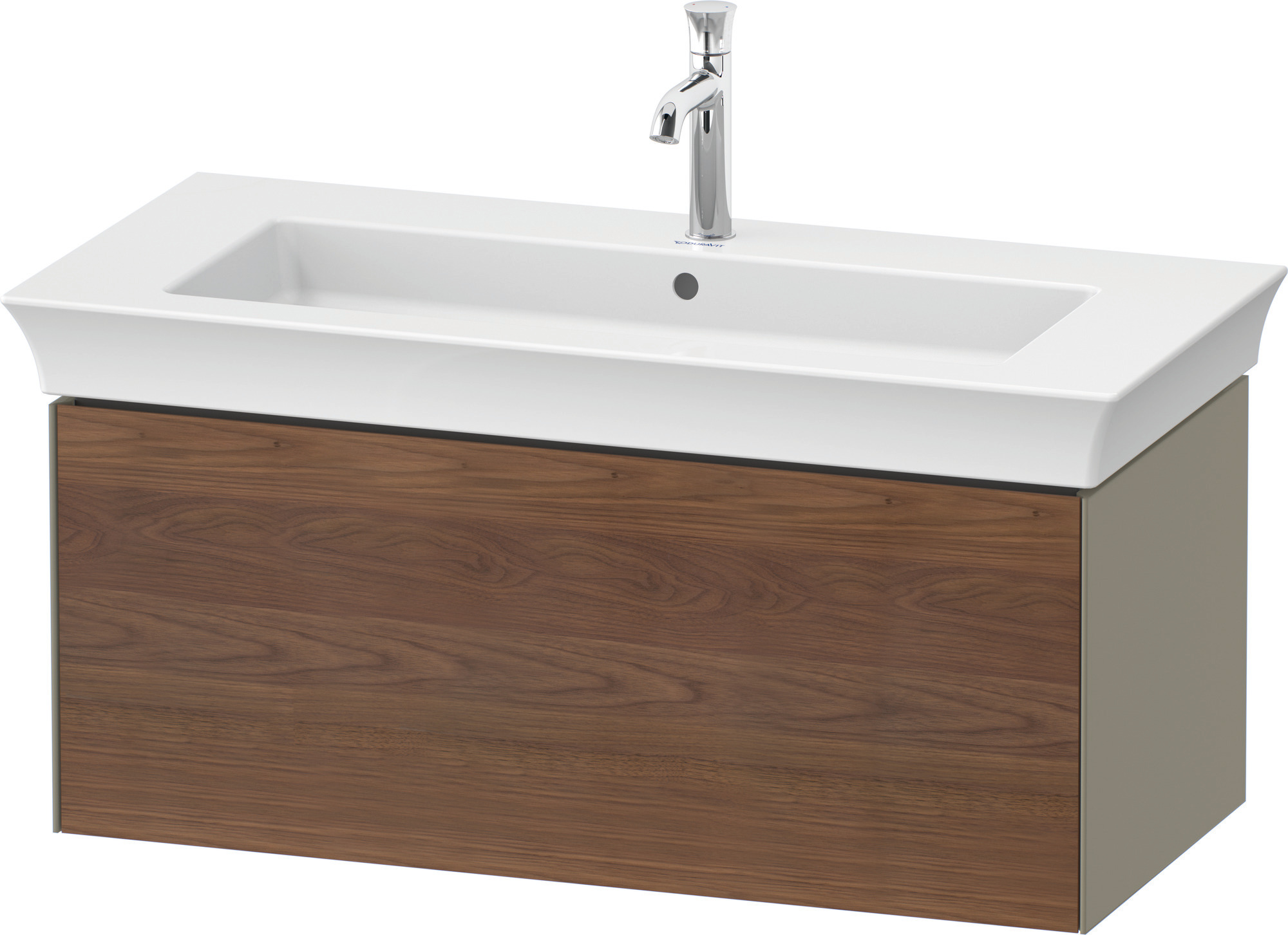Duravit WTU White Tulip wandh.,1 Auszug 410x984x458mm,A.Nussb.M/Steingrau HGL