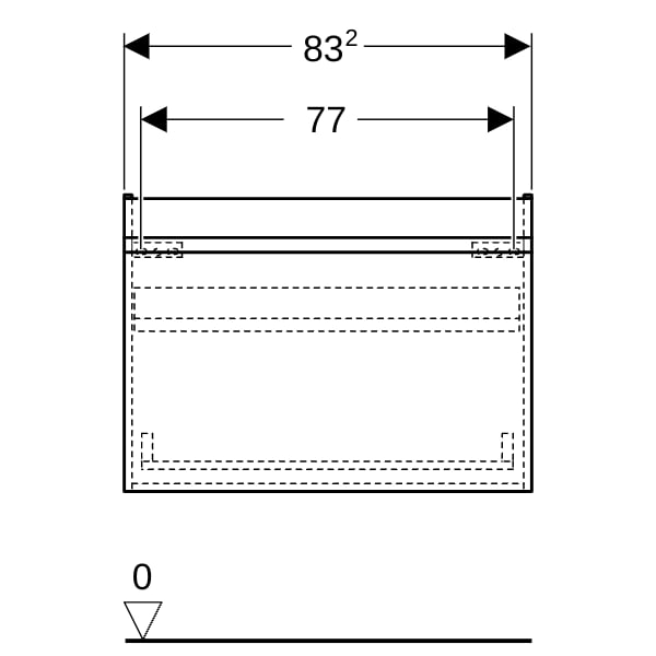 Geberit Renova Plan US f. WT, mit 1 Schublade 83,2x60,6x44,6cm, Nussbaum hickory hell