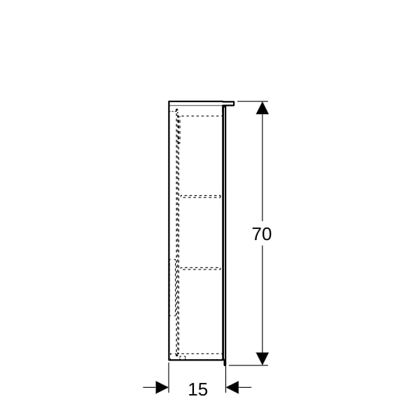 Geberit Option Plus Spiegelschrank m. Beleuchtung, zwei Türen, 75x70x17,2cm
