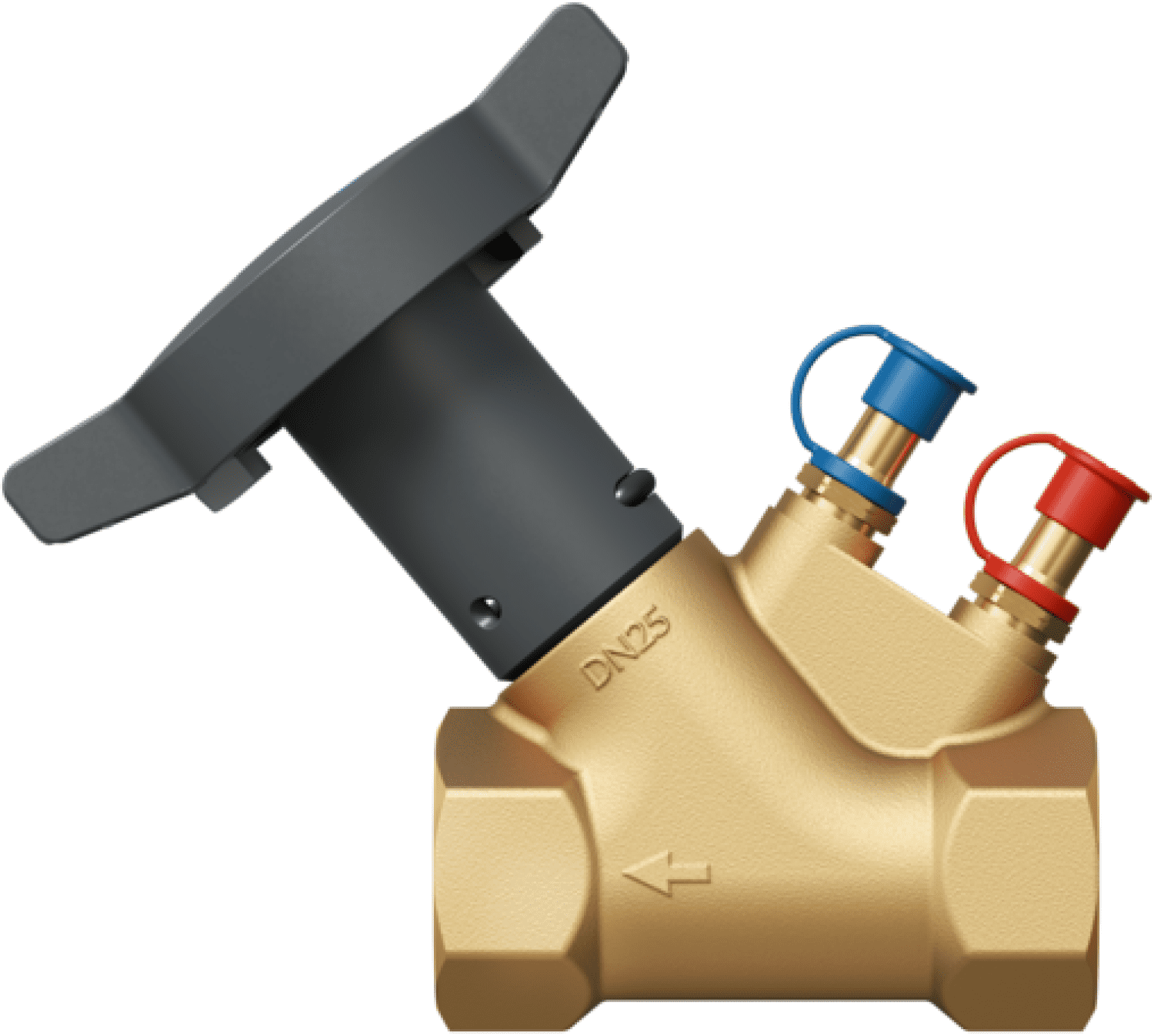 Oventrop-Strangreg.vent. HydroControl V PN25 DN32, Rp1 1/4 IG, HydroPort, EZB