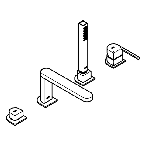 GROHE 4-Loch-EH-Wannenkombination Plus 29307_3 hard graphite gebürstet