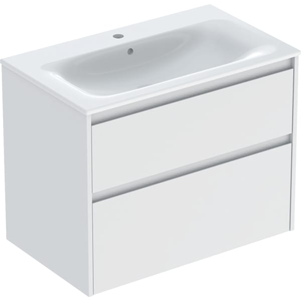 Geberit Renova Plan Set MWT mit US, 2 Schubl. 80x62,1x48cm, weiß/l. seidenmatt