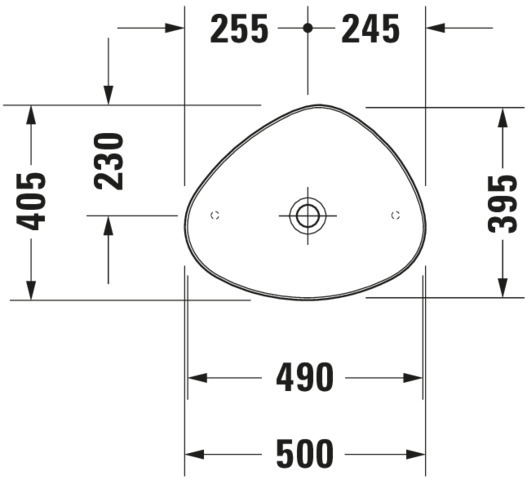 Duravit Aufsatzbecken Cape Cod 500mm Weiss Seidenmatt, ohne HLB, ohne ÜL, WG