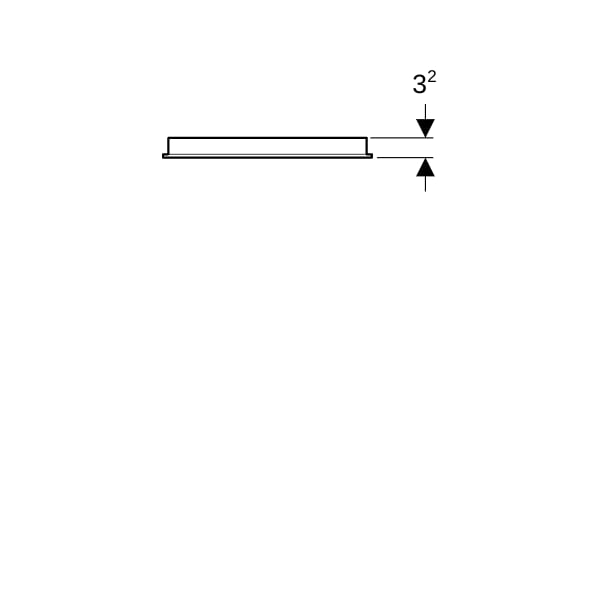 Geberit Option Basic Lichtspiegel, eckig Beleuchtung oben, 40x70x3cm, alu. elox