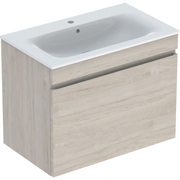 Geberit Renova Plan Set MWT m. US, 1 Schubl. 80x62,2x48cm, Nussbaum hickory hell