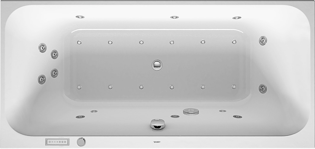 Duravit Happy D.2 Whirlw. 1900x900mm, Einbau Rückenschr.2, Combi E, Weiß