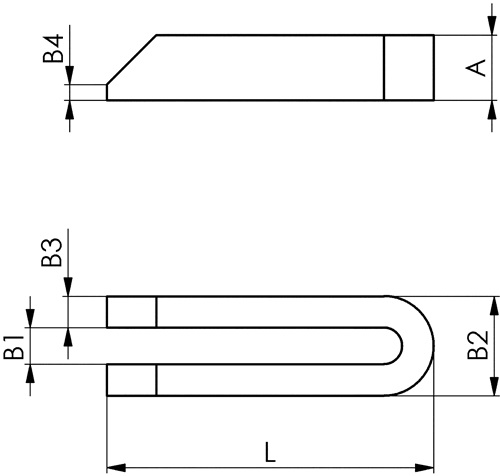 Gabelspanneisen DIN 6315B Schlitz-B.22mm L.500mm f.Spannschraube M20,M22 AMF Gabelspanneisen DIN 6315B Schlitz-B.22mm L.500mm f.Spannschraube M20,M22 AMF
