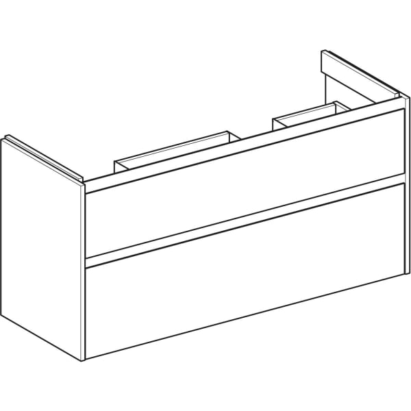 Geberit Renova Plan US f. DWT, m.2 Schubladen 124,5x60,6x44,6cm, Nussbaum hickory