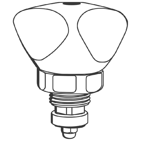GROHE Oberteil 11048 3/8" Trecorn-de-Luxe Griff Markierung blau