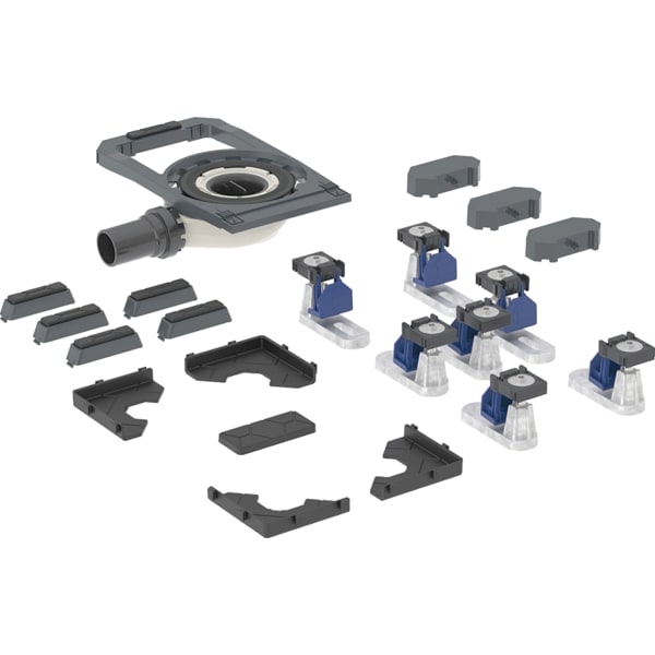 Geberit DW-Abl. mit 7 Füßen f. CleanFloor30 Duschfläsche integriert, Siphonhöhe 30mm