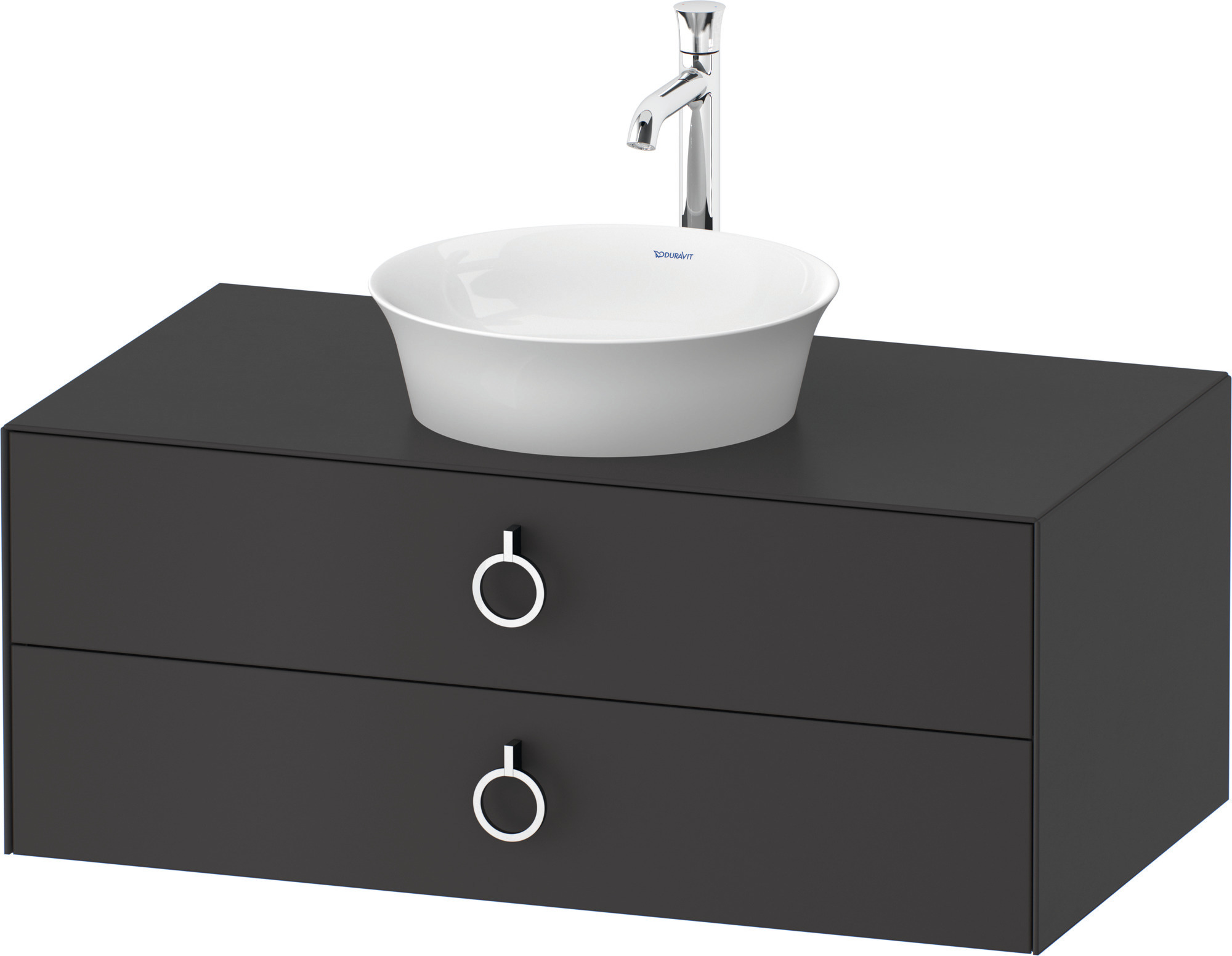 Duravit WTU wandh.White Tulip,2Schk.,m.Griff 408x1000x550,Graphit Seidenmatt