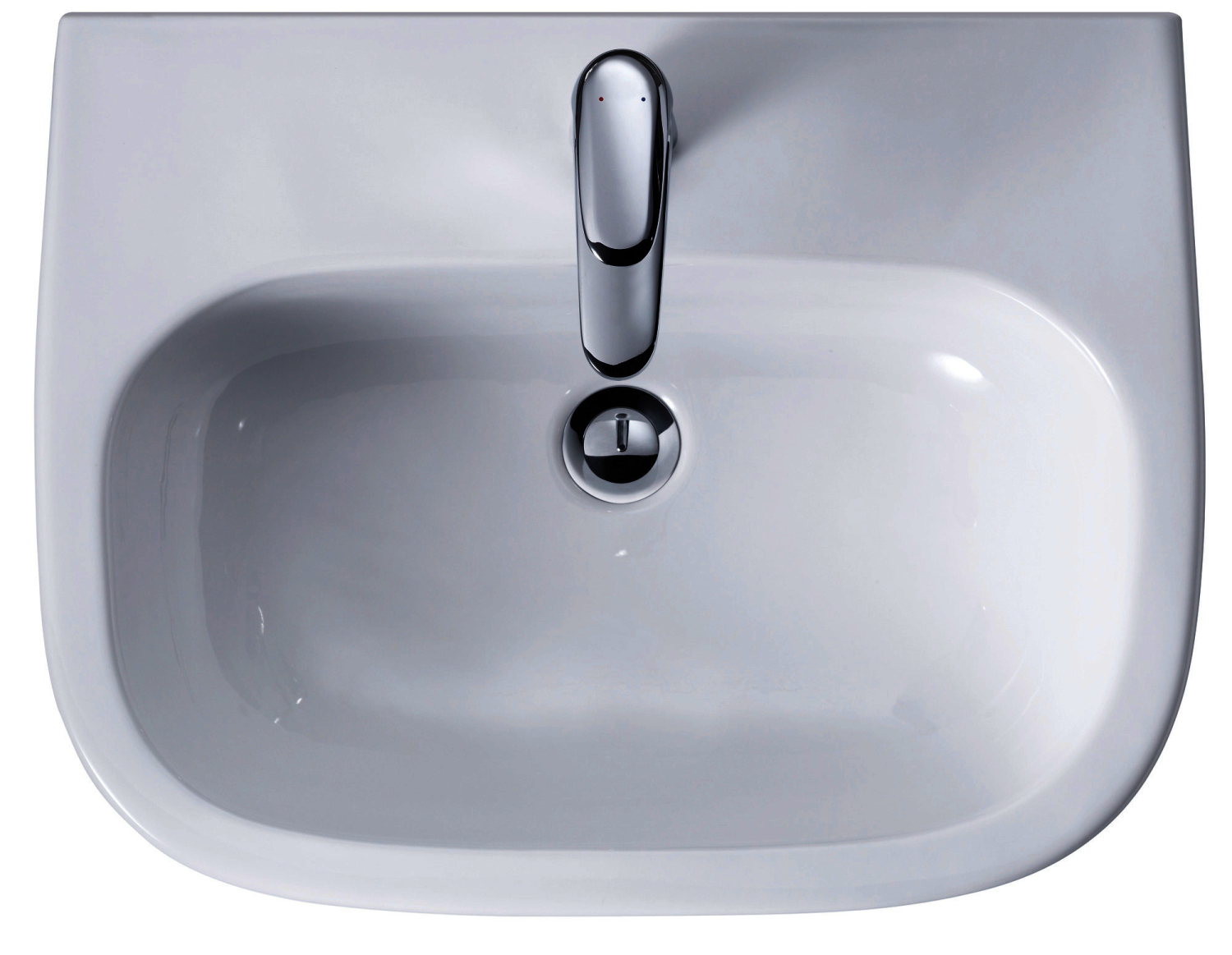DU Waschtisch D-Code Med 600 mm ohne ÜL, mit HLB, 1 HL, weiß