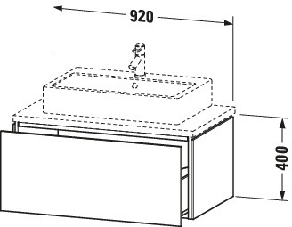 Duravit WTU für Konsole L-Cube 400x920x547mm 1 Auszug, Betongrau Matt