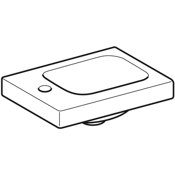 Geberit iCon Light Handwaschbecken 38x28cm m. Hahnloch li, o. Ül., weiß, KeraTect