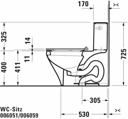 DU WC-Sitz DuraStyle ohne SoftClose Scharniere edelstahl, lang, weiß