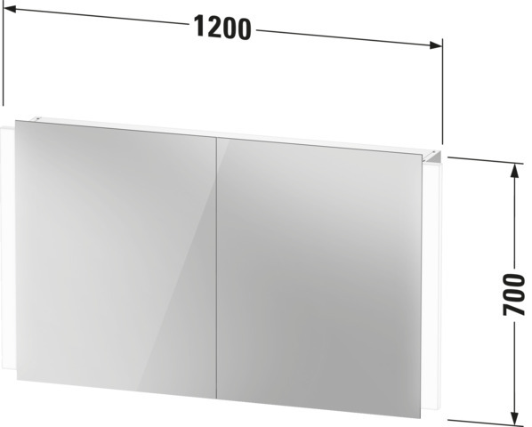 DU Spiegelschrank Ketho.2 157x1200x700mm 220-240V EEK C 2 Türen LKZ0