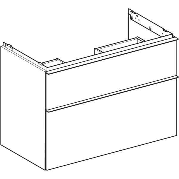 Geberit iCon Unterschrank für WT, 2 Schubl. 88,8x61,5x47,6cm, Nussbaum hi./Gr. Lava