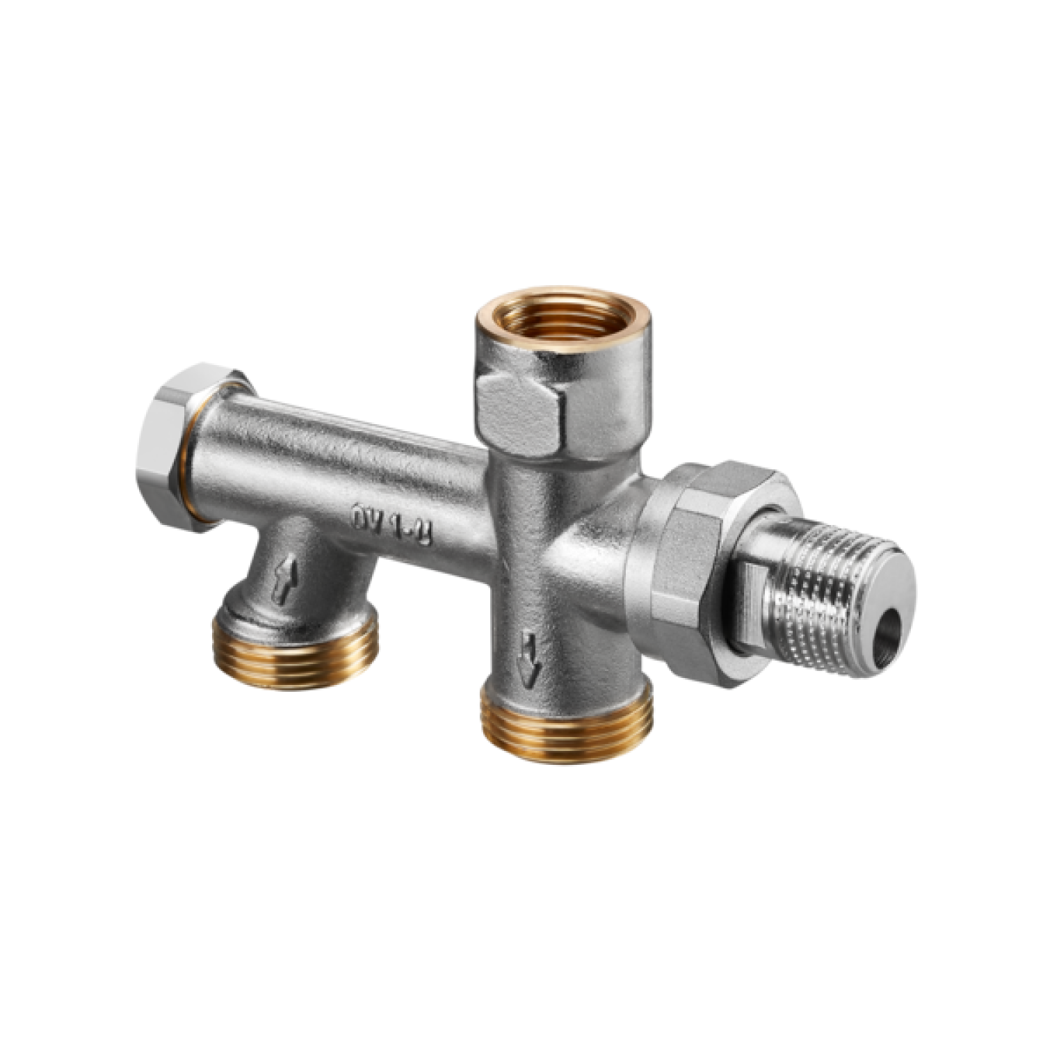 OVENTROP-Uno Einrohr-Anschlussstück DN15, 3/4" AG für vertauschten VL u RL