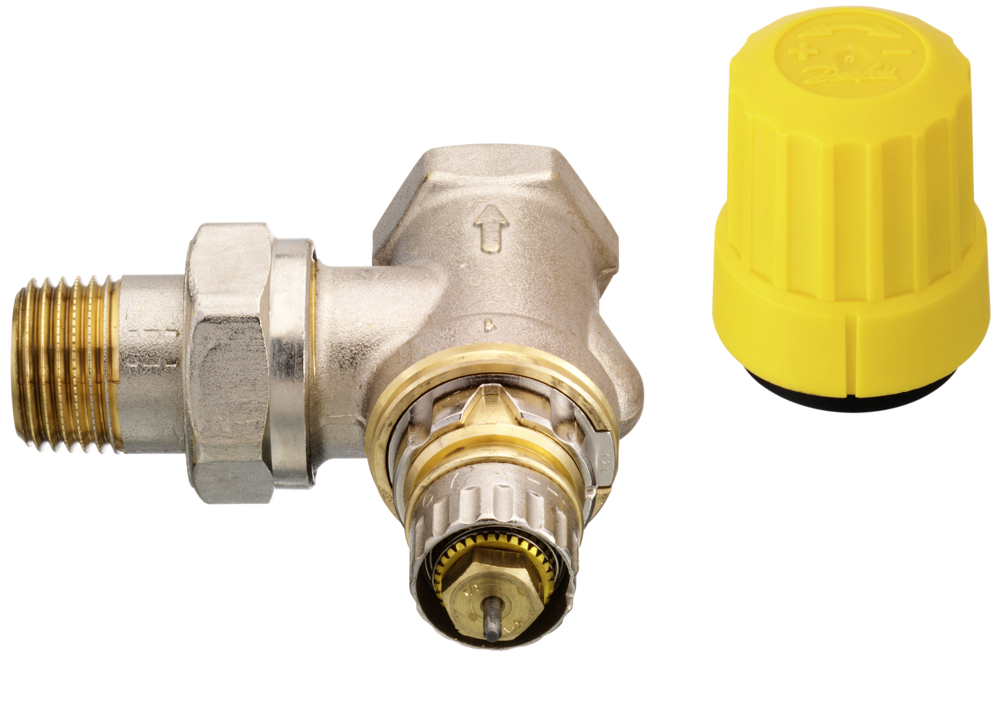 Danfoss Ventilgehäuse RA-UR 15 R 1/2, Eck, matt vernickelt