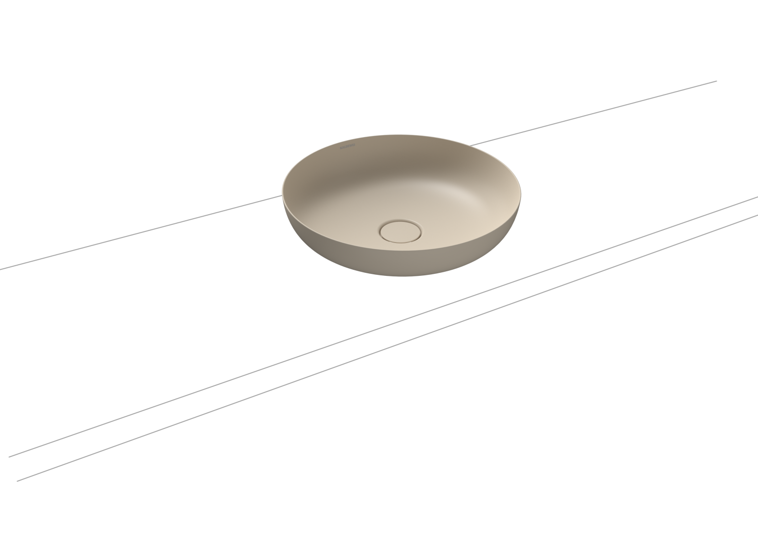 KA WB MIENA WASCHTISCH-SCHALE Mod.3180,d :450mm,warm beige 20,Perl-Effekt,oÜL