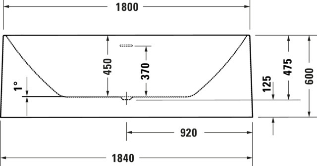 DU DuraFoga BW Freistehend, Weiß,Acryl 1800x800x600 mm,RS 2,incl.FG u.AÜL-Garn