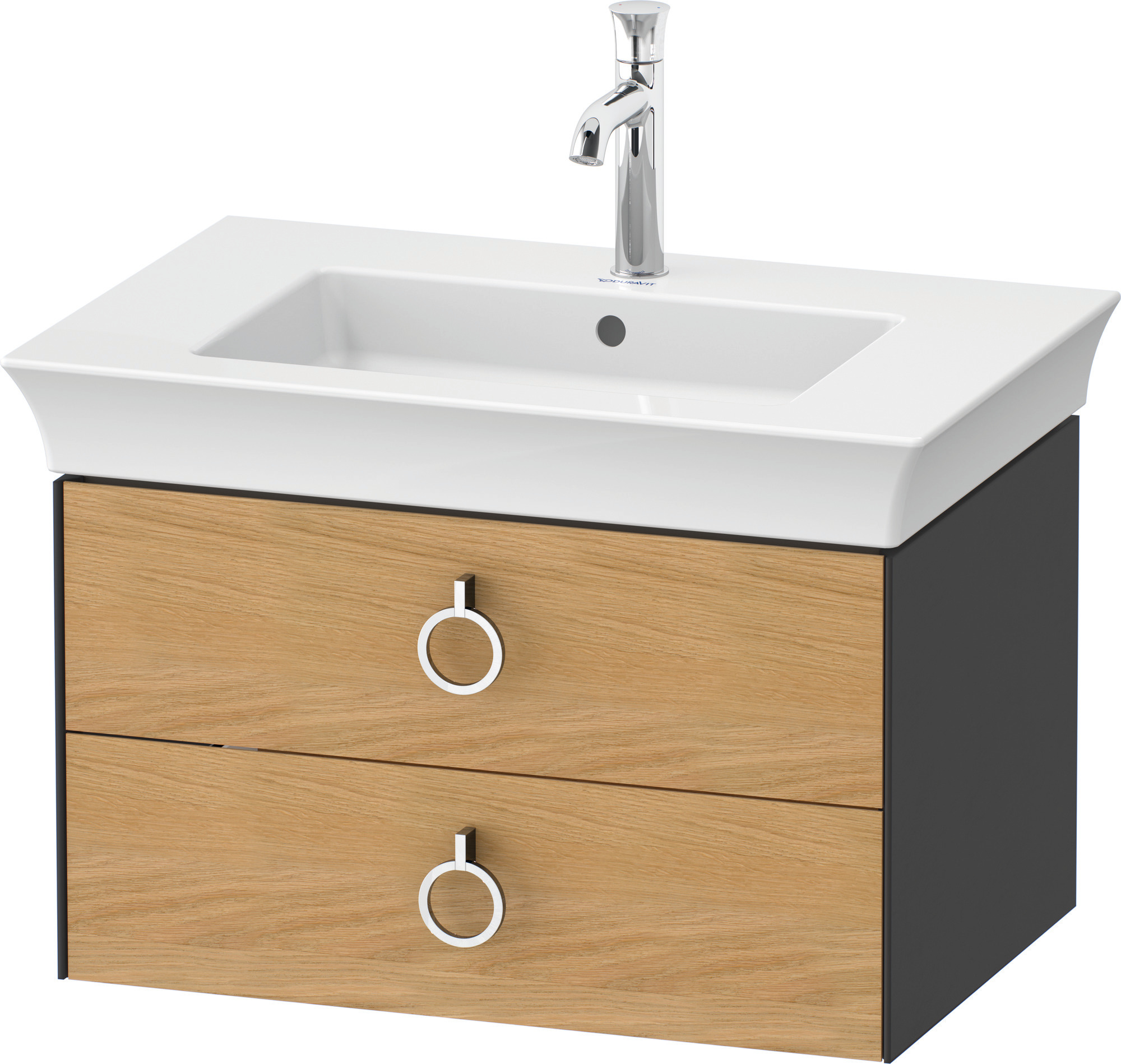 Duravit WTU wandh. White Tulip,2 Schk.,mit Griff,410x684x458,Eiche N.M./Graph.Sdm
