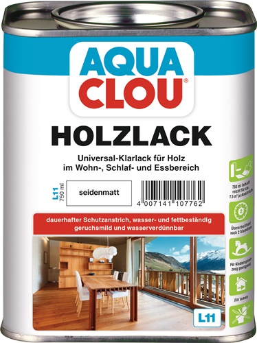 Holzlack L11 farblos seidenmatt 750 ml Dose CLOU Holzlack L11 farblos seidenmatt 750 ml Dose CLOU