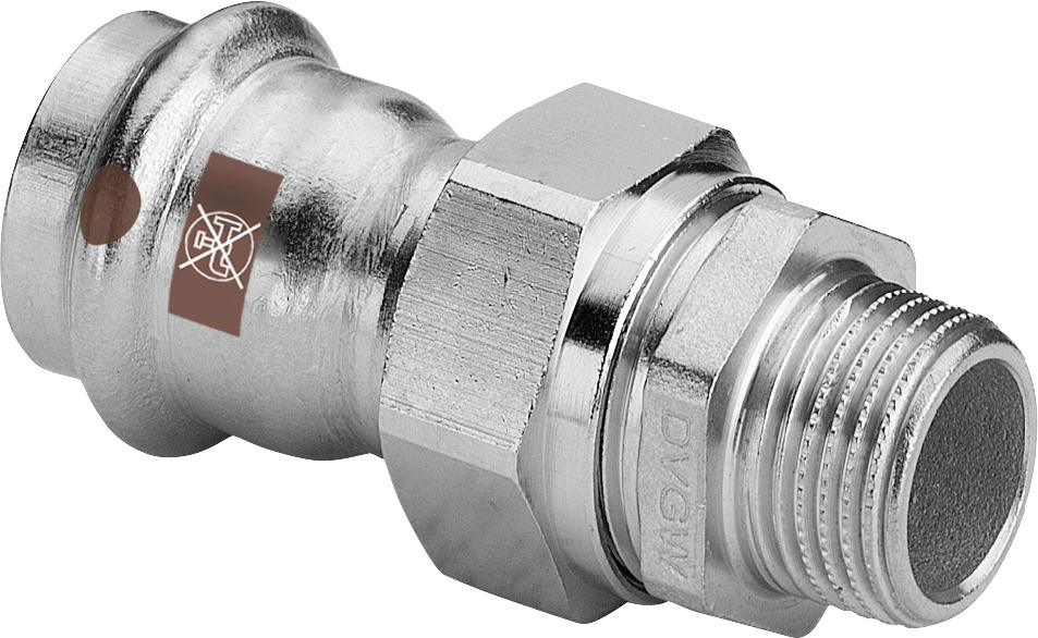 Viega Verschraubung mit SC Temponox 1765 in 22mmxR1 Stahl nichtrostend