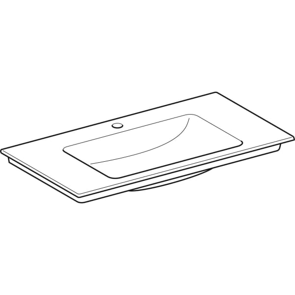 Geberit ONE Möbelwaschtisch 90x48 cm m.Hl., o.Ül., weiß, KeraTect