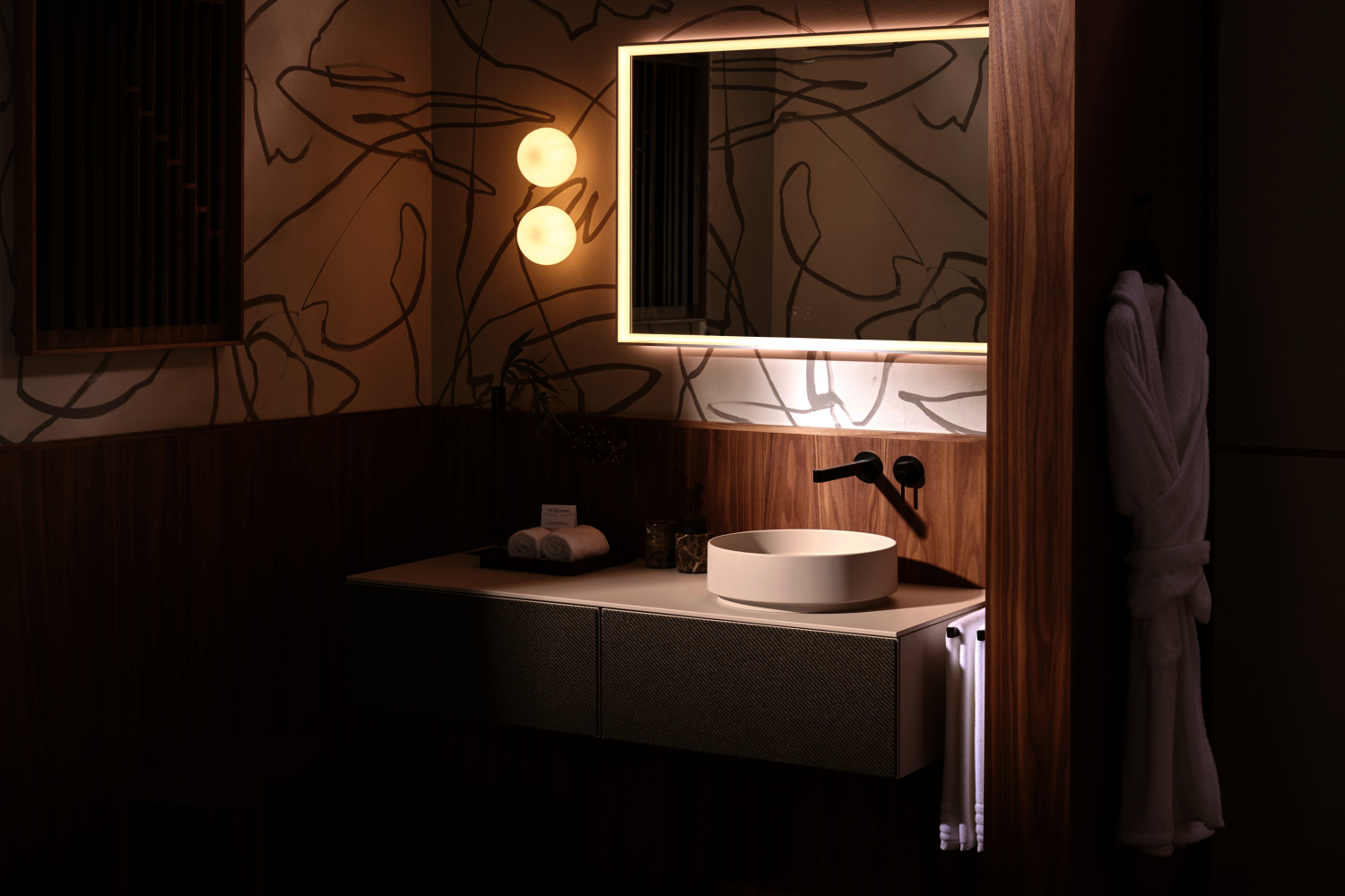 Hansgrohe 2-Loch Waschtischmischer Unterputz Finoris F-Set langer Auslauf mattschwarz