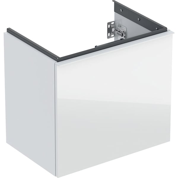 Geberit Acanto US für WT B:60cm, 1 Schubl. 1 i.Schubl., v.Ausl., weiß hgl./Gl. weiß