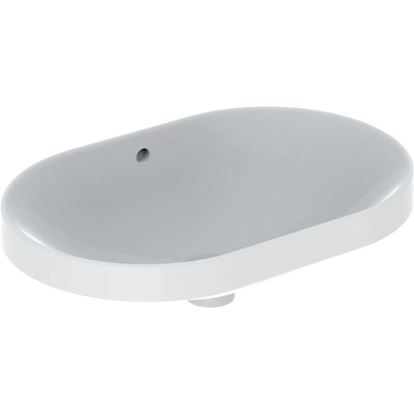 Geberit VariForm Einbauwaschtisch, elliptisch 60x40cm, o. Hl, m. Ül., weiß, KeraTect