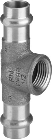 Viega T-Stück mit SC Profipress S 4517.2 in 22mm x Rp1/2 x 22mm Siliziumbronze