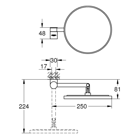 GROHE Kosmetikspiegel Selection 41077 chrom