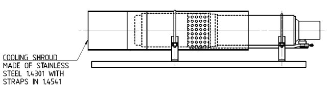 KSB Kühlmantel horizontal, 4" D=160 (180) mm, L=625 mm, 1.4301