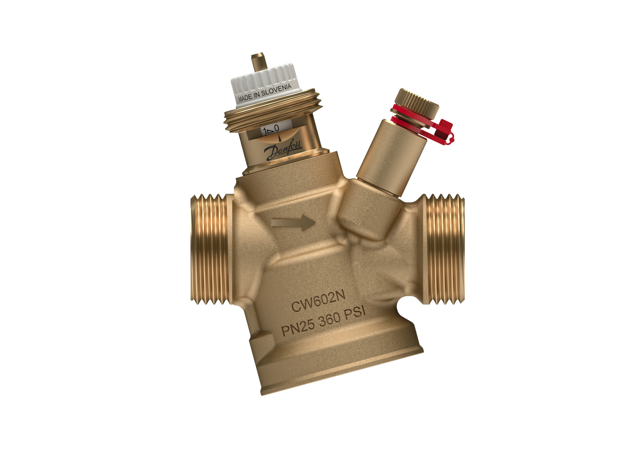Danfoss druckunabh. Regelventil ABQM 4.0 DN20, 110-1100 l/h, m. Messnip. 1"AG