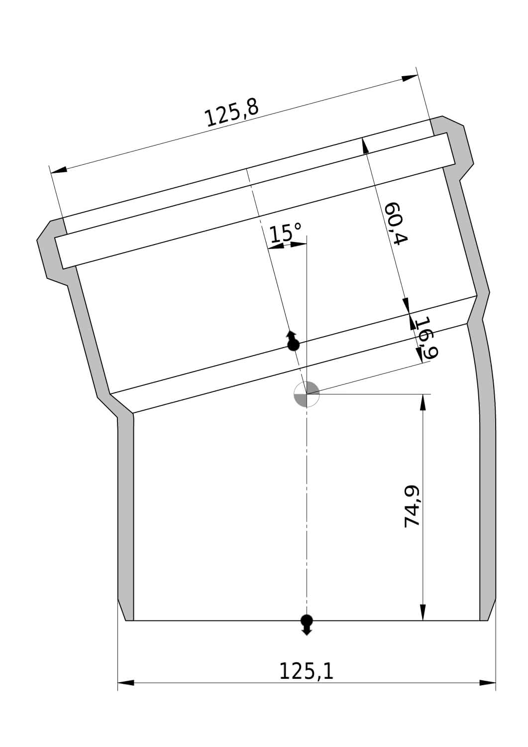 Wavin Bogen AS+ DN 125 15 Grad