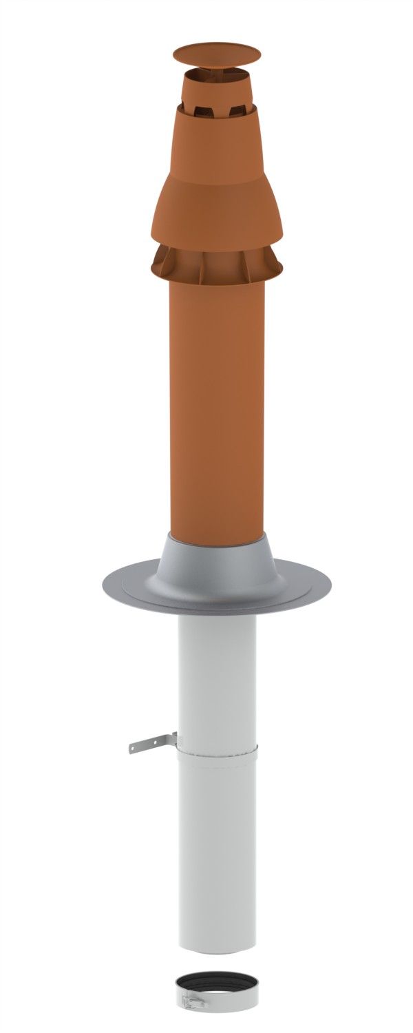 Remeha PPS-Grundbausatz RUD1 DN 100/150, Flachdach, rot