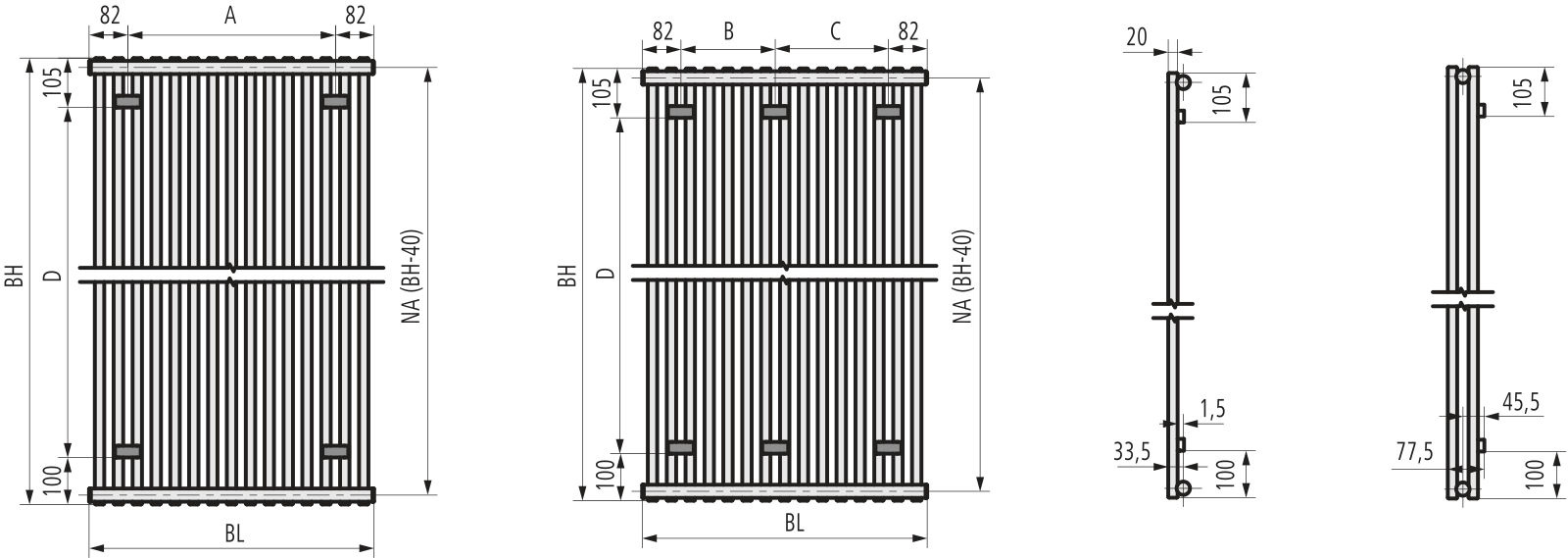 Kermi Pio 600x800x64 mm QN=838 W,zweilagig,RAL9016,ANB12