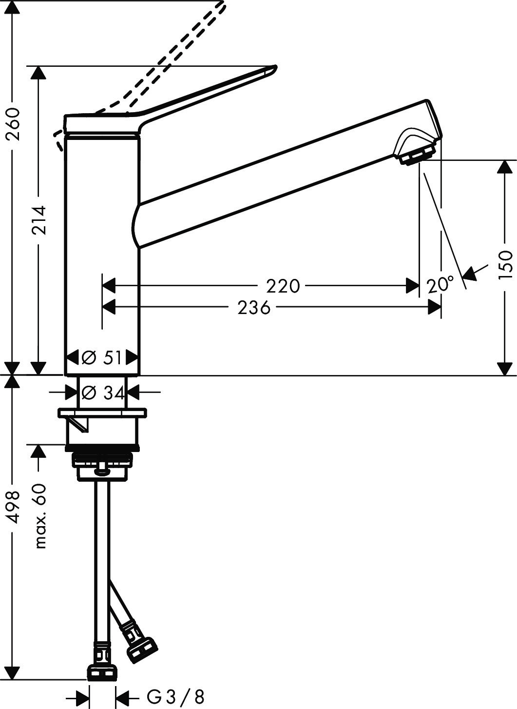 Hansgrohe Spültischmischer 150 Zesis M33 1jet edelstahl-optik