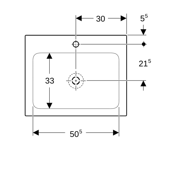 Geberit ONE Möbelwaschtisch 60x48 cm m.Hl., o.Ül., weiß, KeraTect