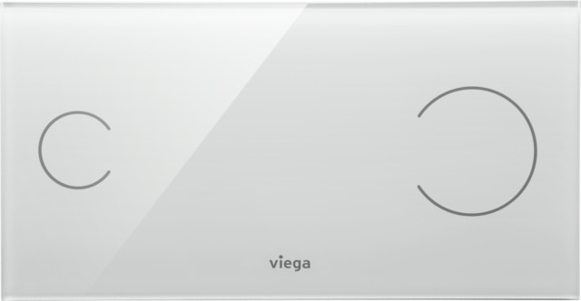 Viega WC Betätigungsplatte 8352.11 in 271 x 140mm, Glas / ESG klar/hellgrau