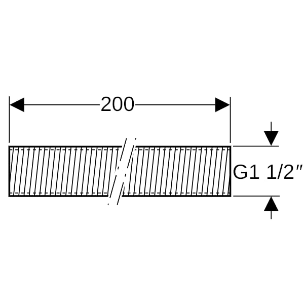 Geberit Gewinderohr, G1 1/2, L200 verzinkt
