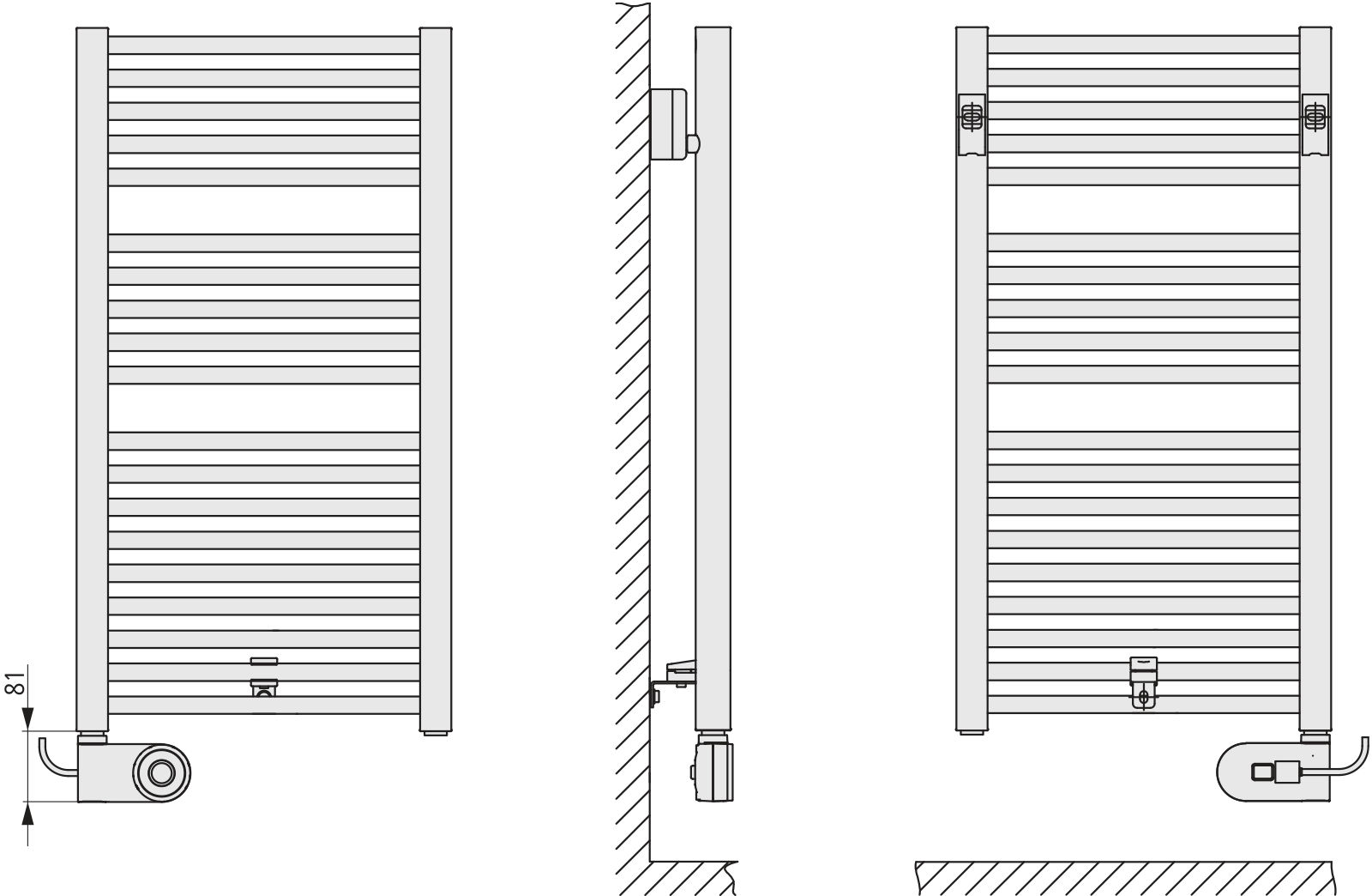 Kermi Geneo circle-E BH1798x40x580mm max.P1200, weiß, WKS re. weiß