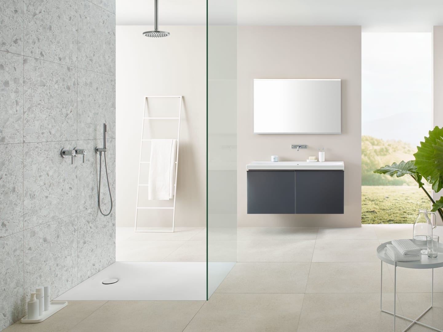 Geberit Olona Duschwanne 100 x 100 cm quadratisch, mit Dichtvlies, weiß matt