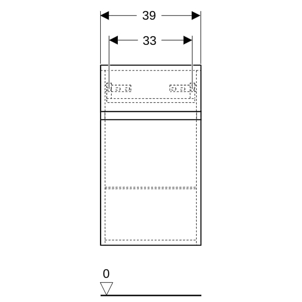 Geberit Renova Plan Seitenschrank m. 1 Tür 1 Schublade, 39x70x36cm, weiß