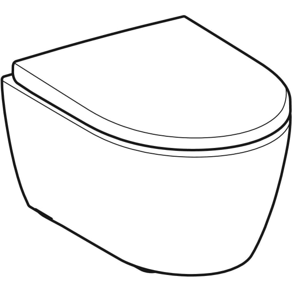 Geberit iCon Set Wand-WC mit WC-Sitz, Rimfree Tiefspül-WC, verk. Ausl. 49cm, weiß matt