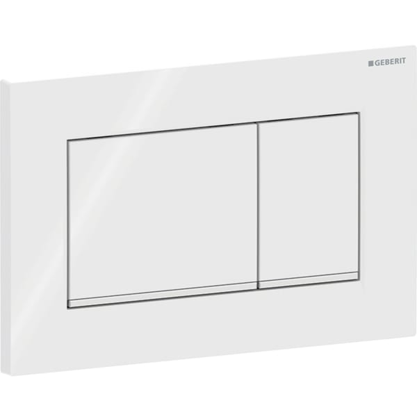 Geberit Sigma20 BetPl., eckig, 2-Mengen-Sp. weiß glänzend / chrom glänzend
