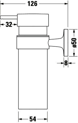 DU Starck T Seifenspender, Swa Matt, Akzentfarbe: Wß Satinox Matt, 60x126x176