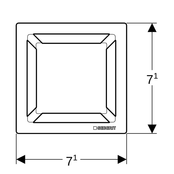 Geberit CleanPoint Designrost, eckig 8 x 8 cm